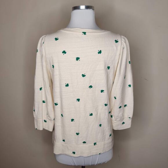 Ann Taylor LOFT Clover Leaf Top St. Patrick's Irish Cotton - Picture 7 of 9